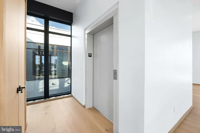 a view of a glass door with a glass door