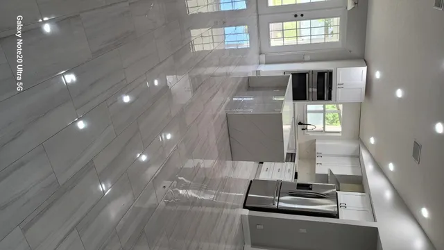 a view of a lobby area with windows