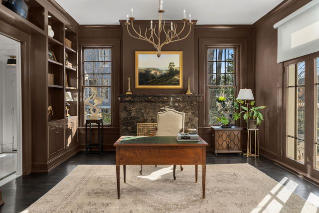 a kitchen with a stove and cabinets