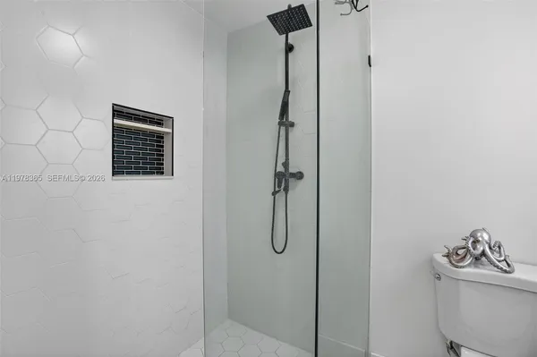 a bathroom with a shower