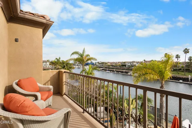 a balcony with an ocean view