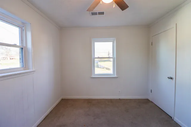 an empty room with a window