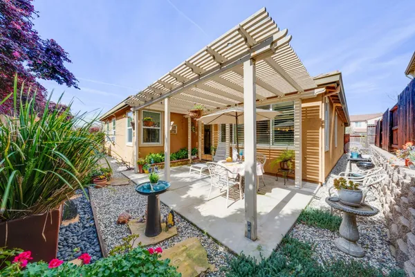 a view of a house with patio