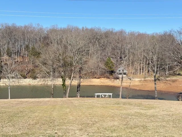 a view of ocean with a yard