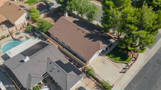 an aerial view of multiple house