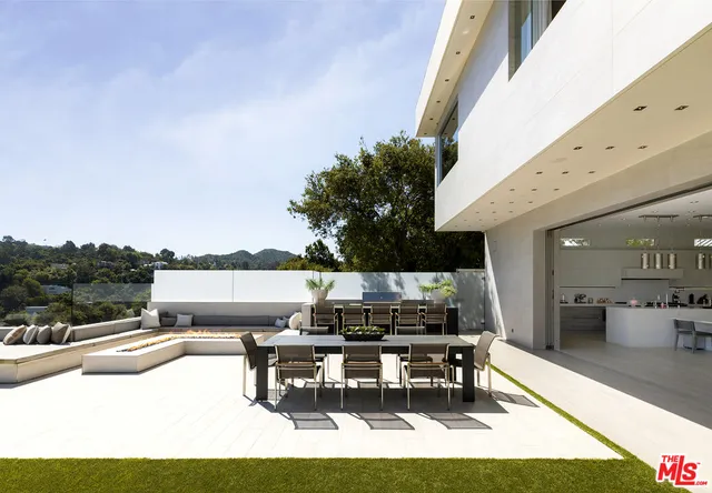 a view of an outdoor space and tennis court