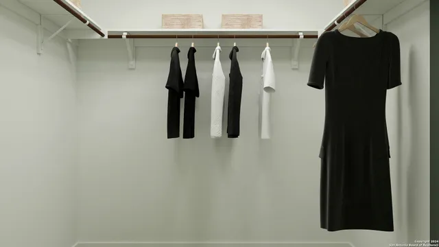 a close view of walk in closet