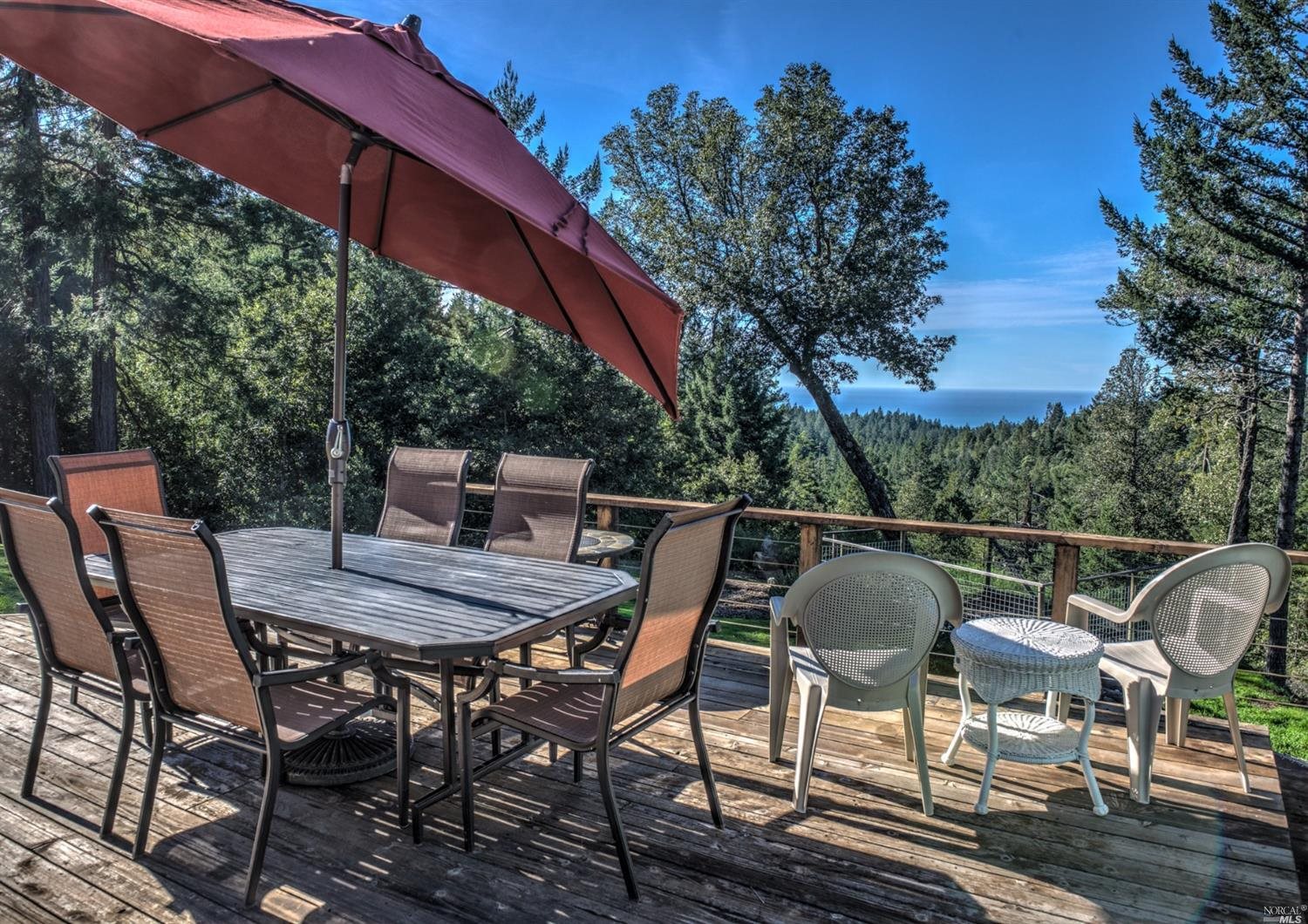 Large deck with broad ocean view.  No homes in view corridor.