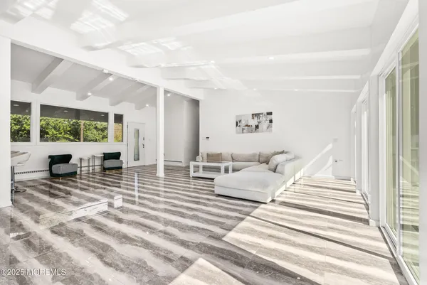 a living room with furniture