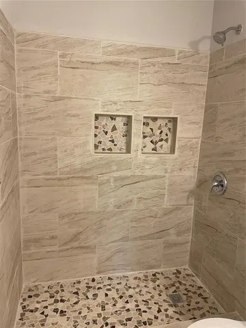 a bathroom with a shower