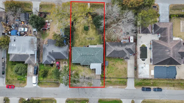 an aerial view of multiple house