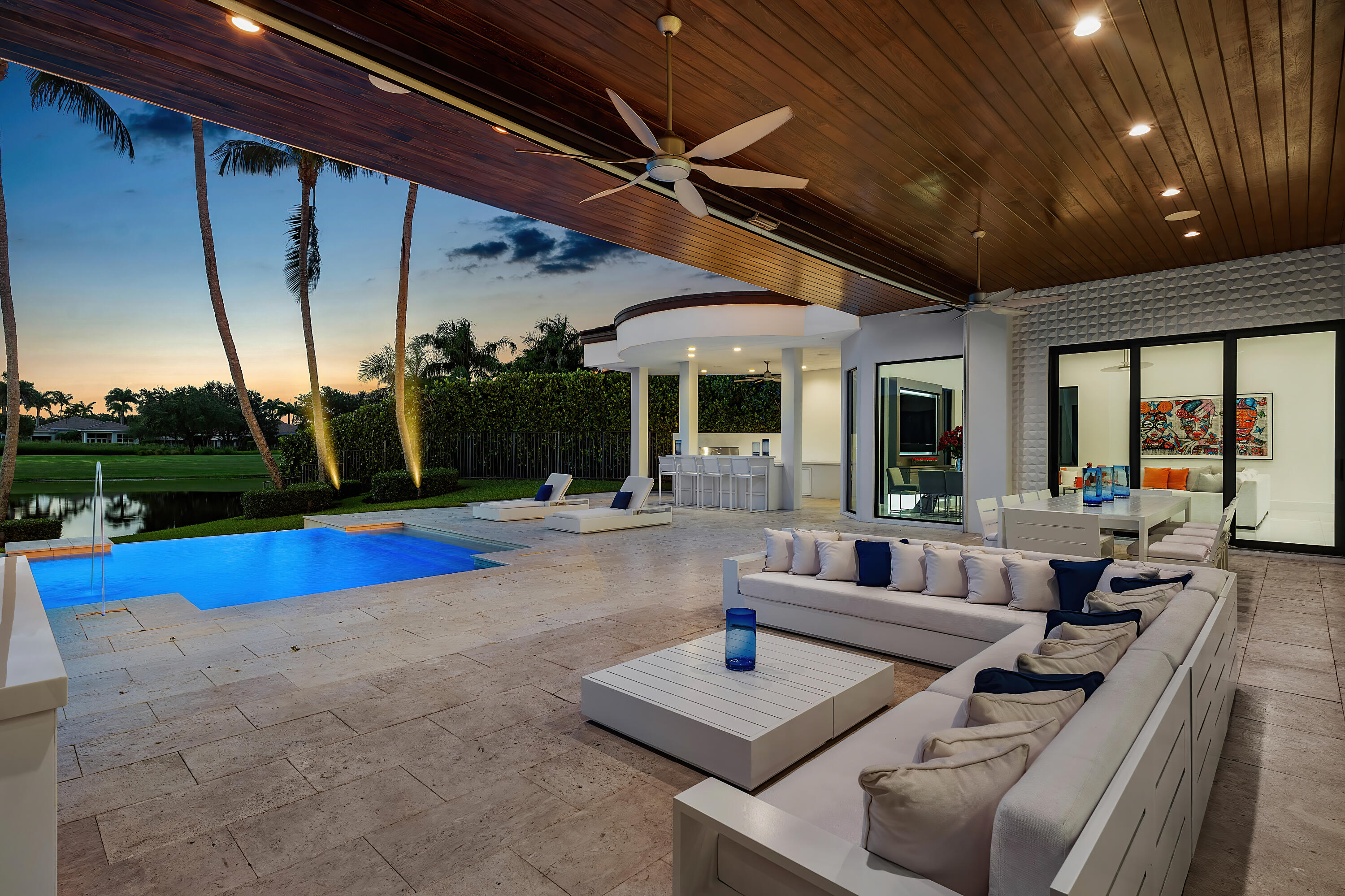 17096 Northway Circle Boca Raton, FL 33496 - Photo 86 of 144 Outdoor Living Area- Dusk