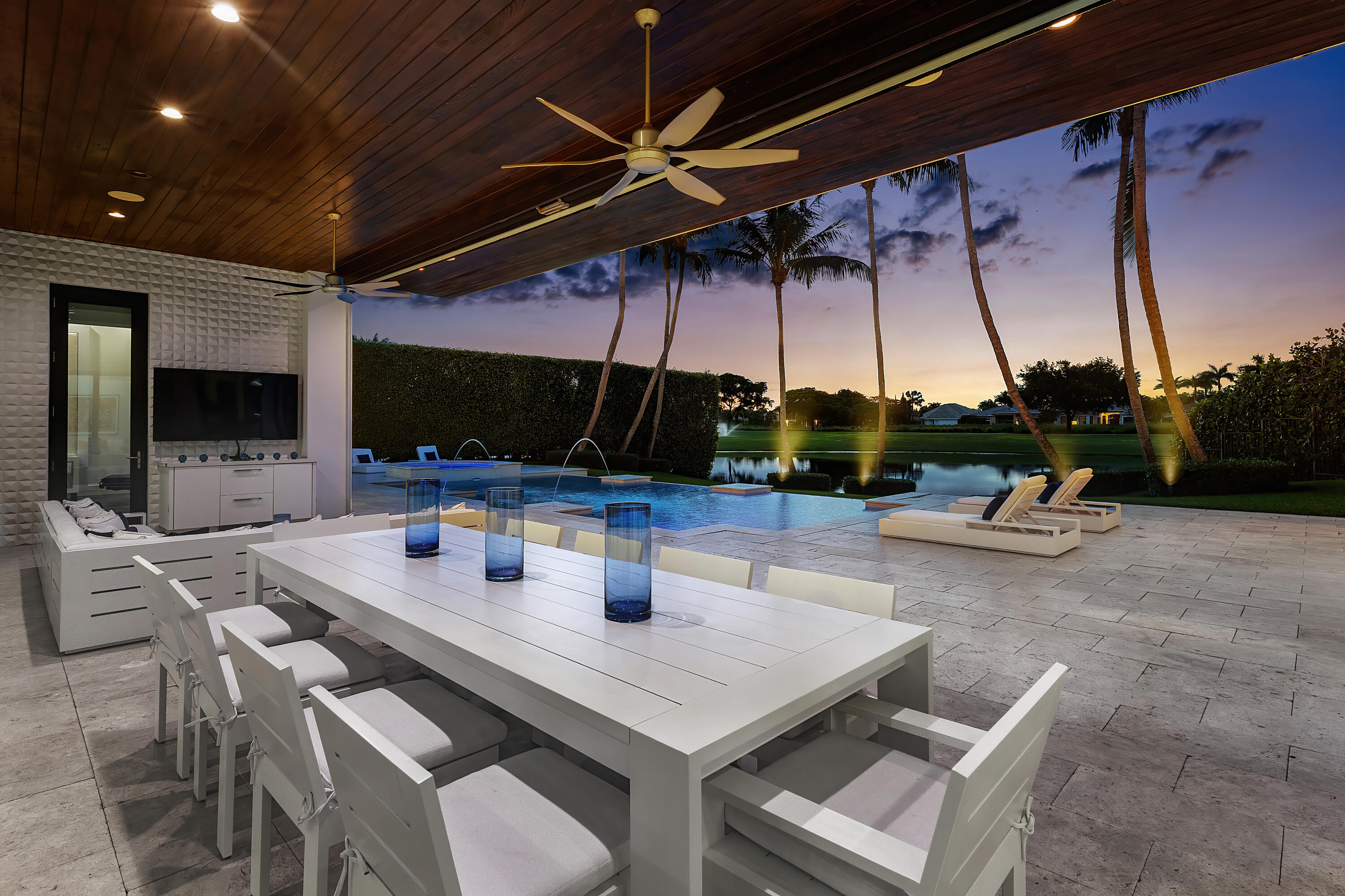 17096 Northway Circle Boca Raton, FL 33496 - Photo 88 of 144 Outdoor Dining Area- Dusk