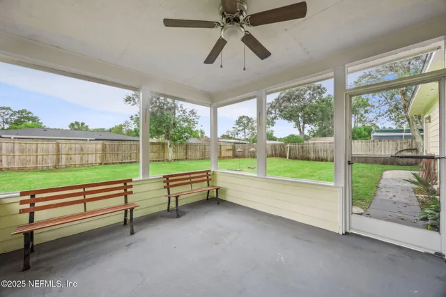 a view of outdoor space with seating area