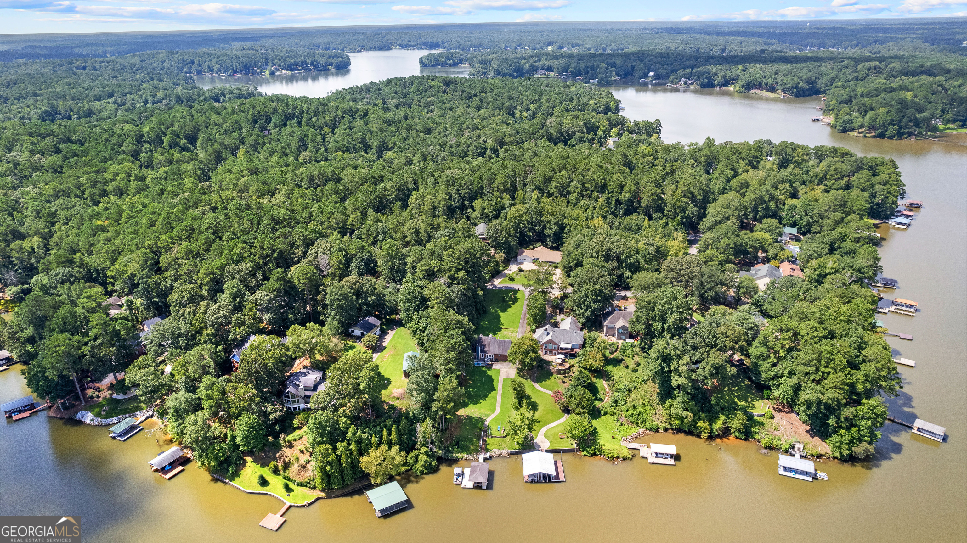 329 Chickadee Court Monticello, GA 31064 - Photo 5 of 59 an aerial view of a house with a yard and lake view