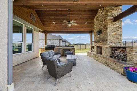 a living room with furniture