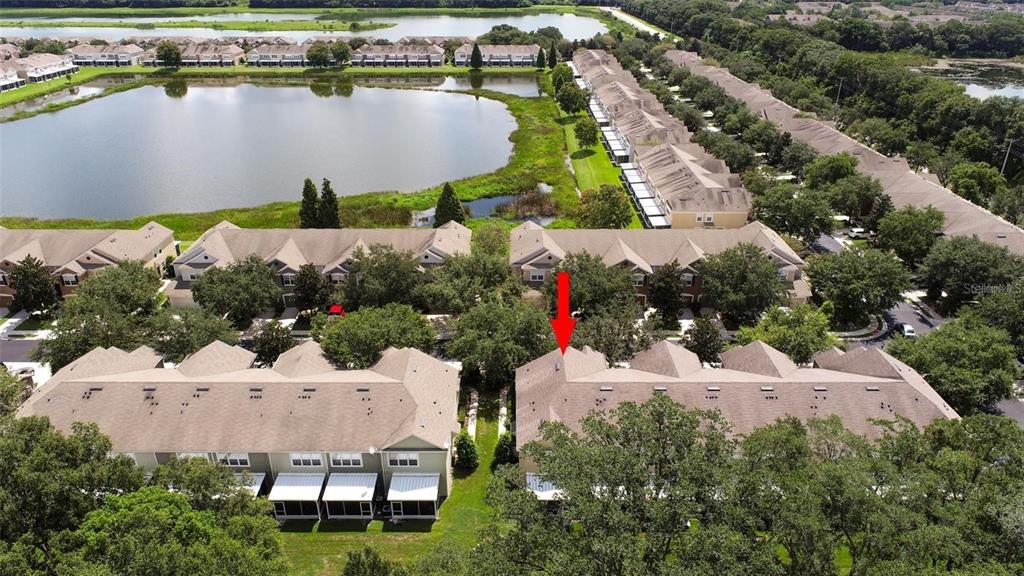 5001 Barnstead Drive Riverview, FL 33578 - Photo 34 of 37 an aerial view of a house with a lake view