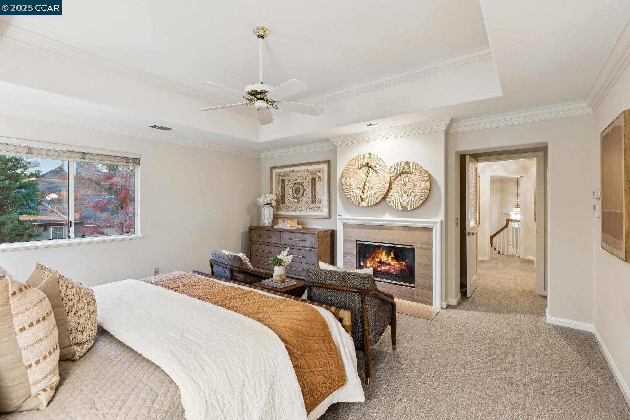 788 Woodwind Place Walnut Creek, CA 94598 - Photo 29 of 48 a bedroom with a bed and a fireplace