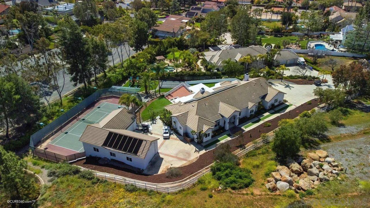 17035 Edina Court Poway, CA 92064 - Photo 45 of 52 an aerial view of a house with swimming pool patio and outdoor seating