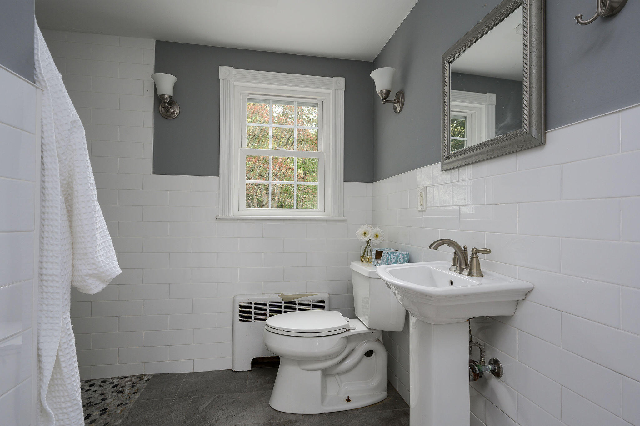 346 Old Stage Road Centerville, MA 02632 - Photo 11 of 23 a bathroom with a sink toilet and mirror