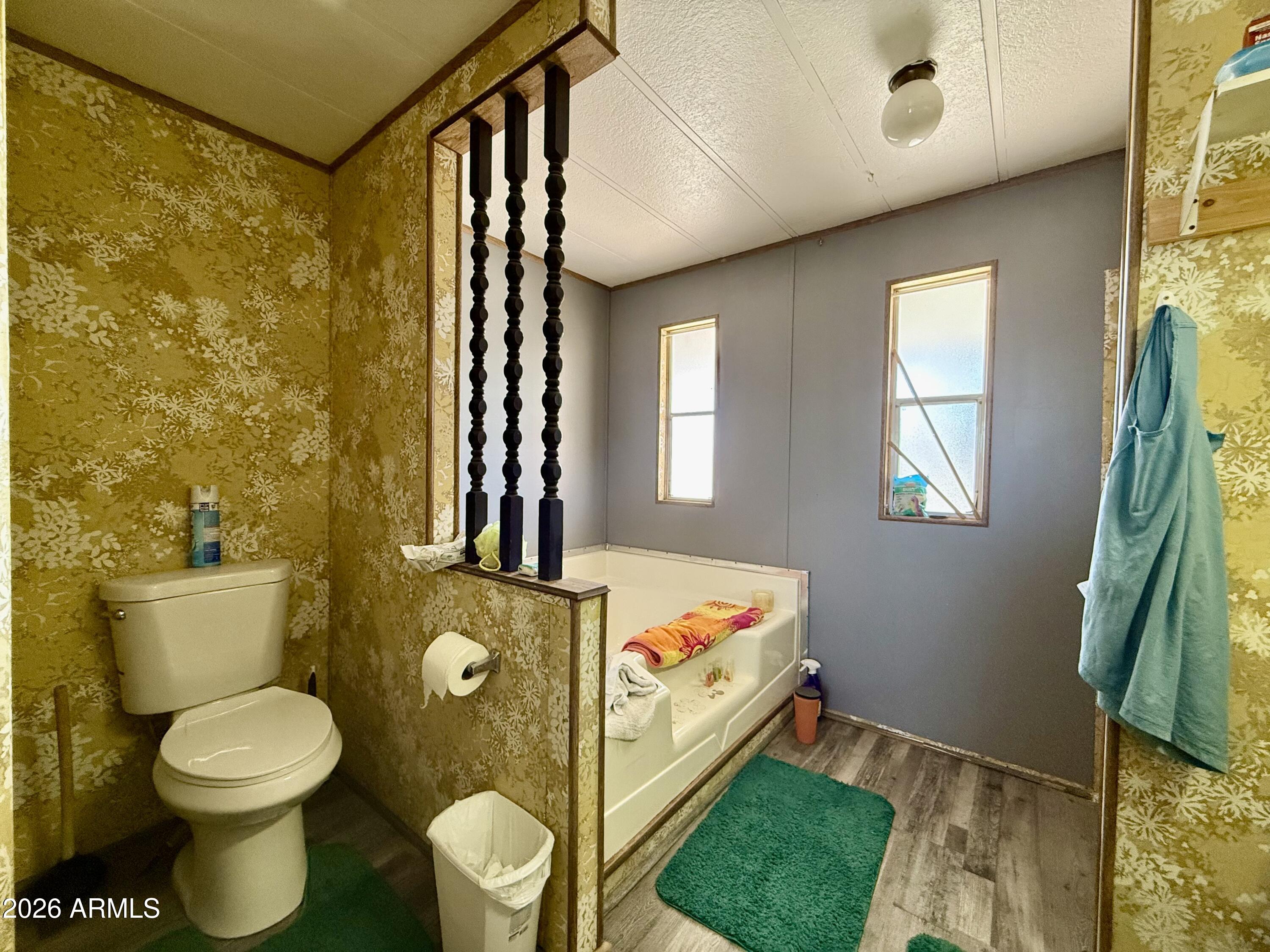 300 Airport Road, Unit 34 Kearny, AZ 85137 - Photo 6 of 18 a bathroom with a sink mirror vanity and toilet