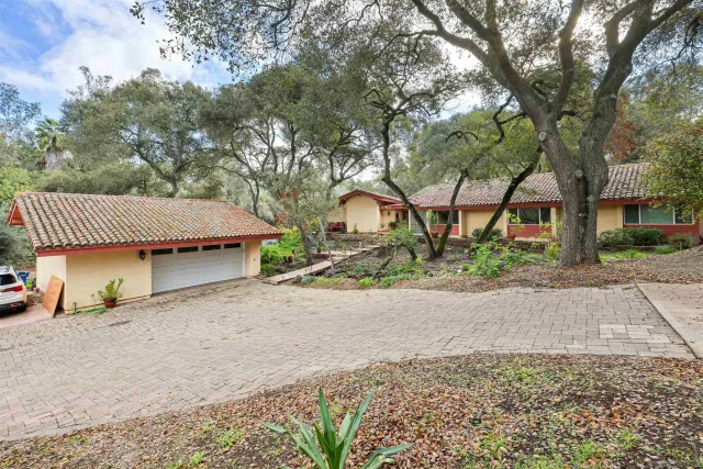 a house with trees in front of it