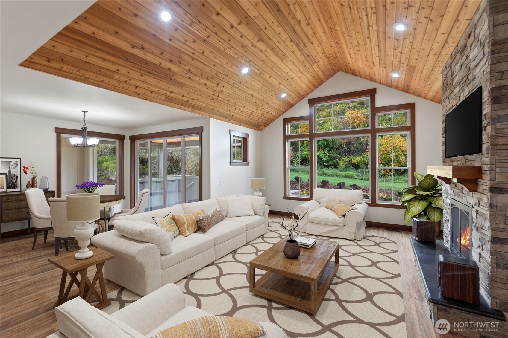 1851 Bloomhardt Road Raymond, WA 98577 - Photo 14 of 31 a living room with furniture and a flat screen tv