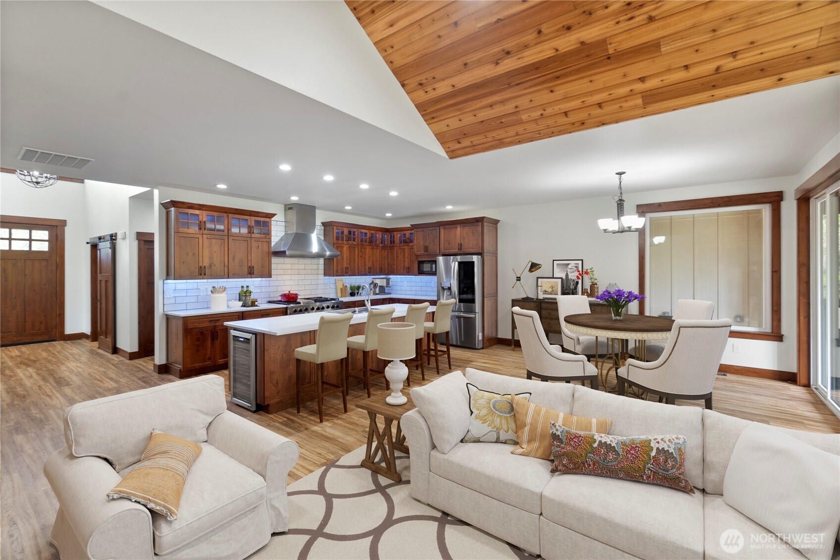 1851 Bloomhardt Road Raymond, WA 98577 - Photo 16 of 31 a living room with furniture kitchen view and a large window