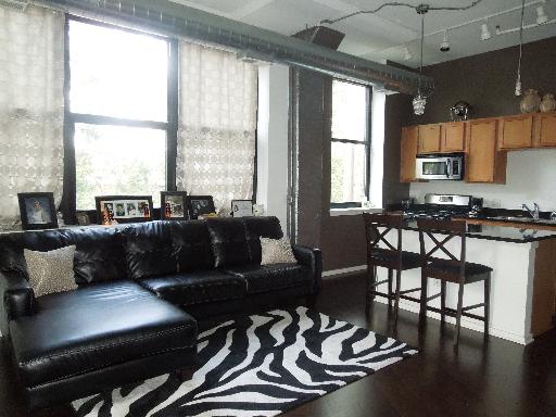 2323 West Pershing Road, Unit 226 Chicago, IL 60609 - Photo 3 of 8 a living room with furniture and a window