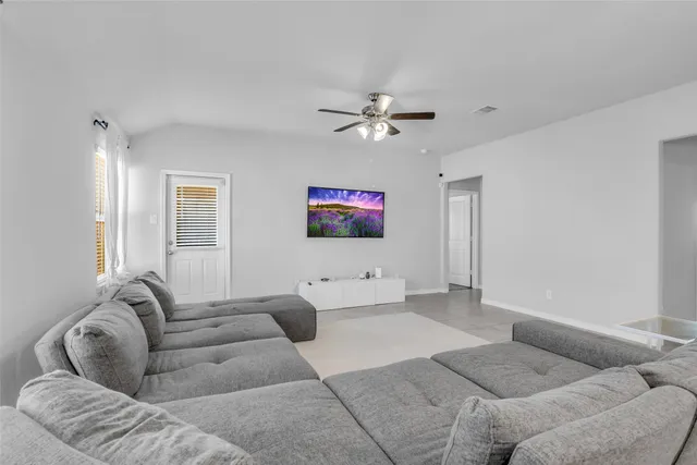 a living room with furniture