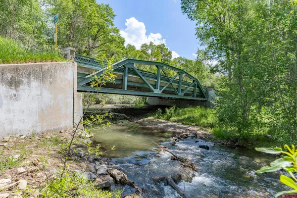 a view of a wooden bridge