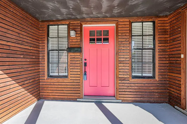 a view of a brick building with a window