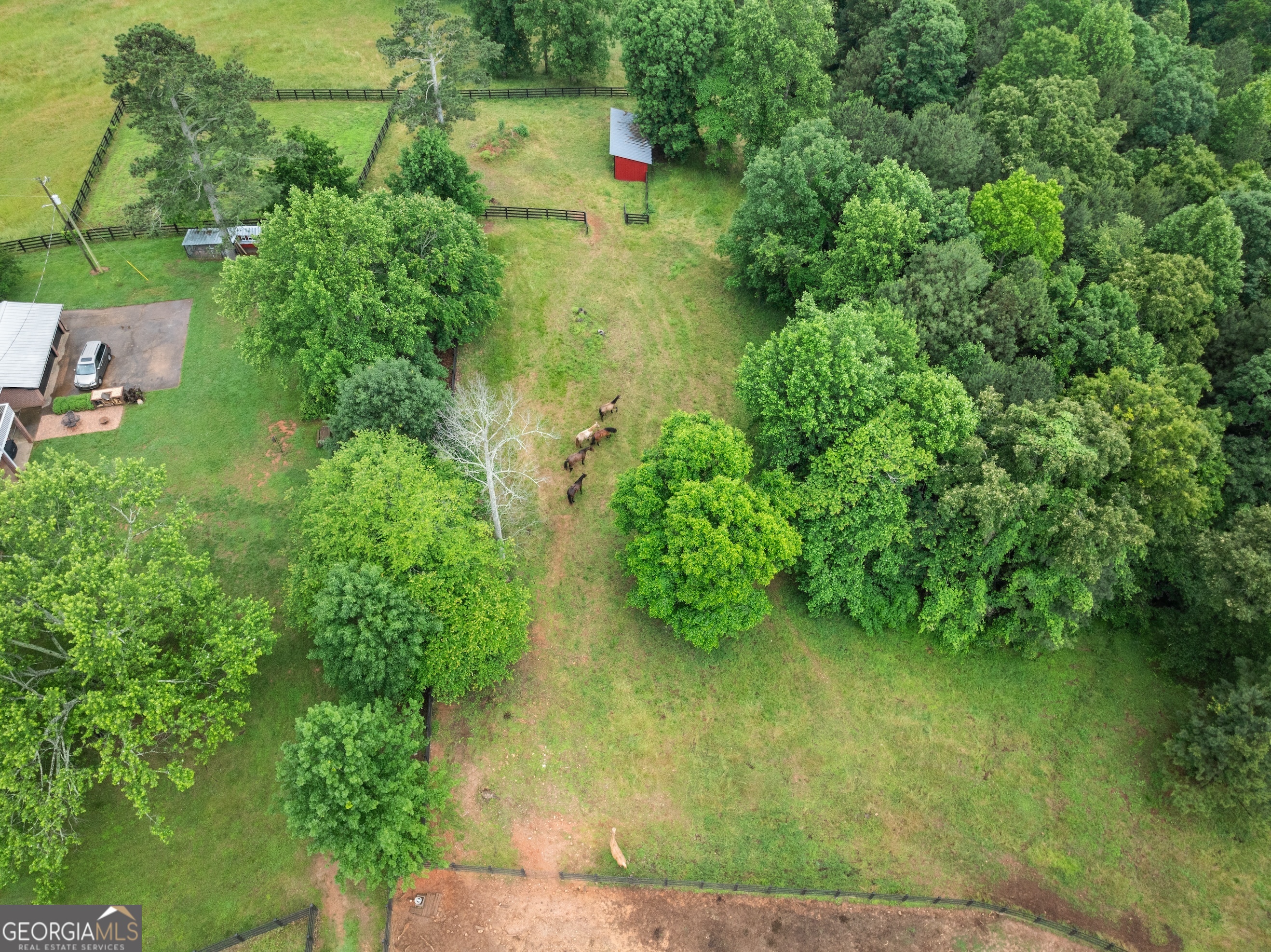 7215 Kelly Bridge Road Dawsonville, GA 30534 - Photo 74 of 81 an aerial view of residential houses with outdoor space and trees