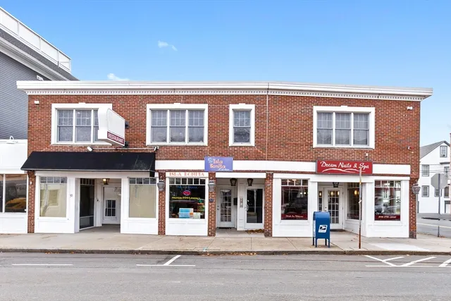 front view of a brick building
