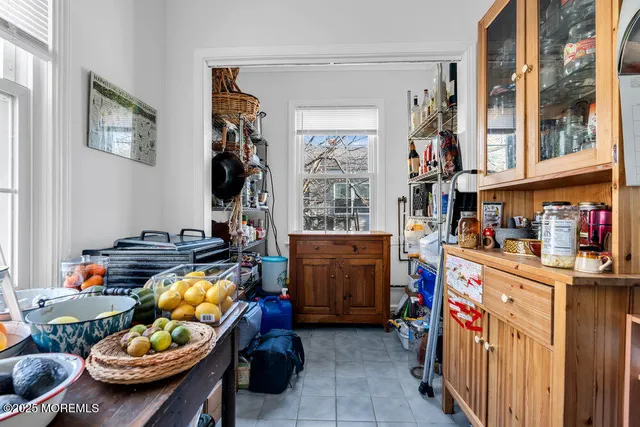 a storage room with washer and dryer