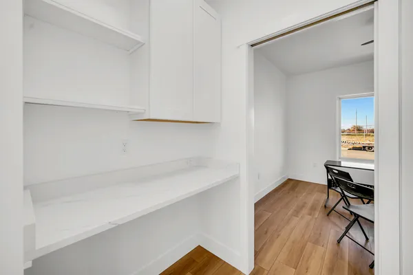 a view of a room with garage