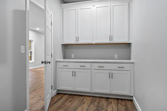 a view of white cabinets