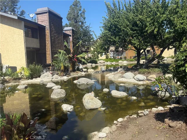 a view of a lake with outside space