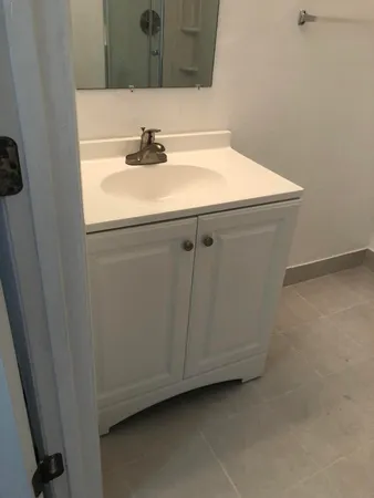 a bathroom with a shower