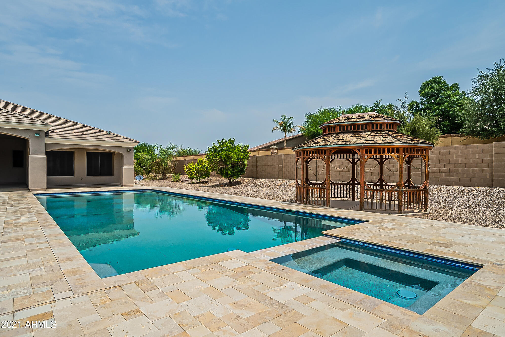 2789 East Ridgewood Lane Gilbert, AZ 85298 - Photo 46 of 60 swimming pool view with a seating space