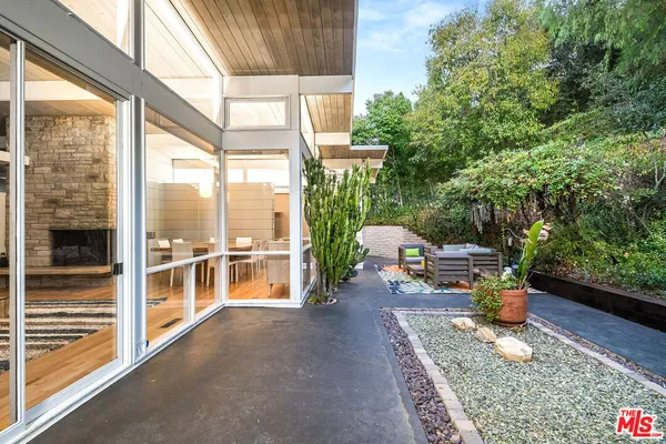 a outdoor view with a sitting space