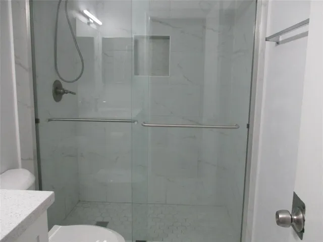 a bathroom with a shower
