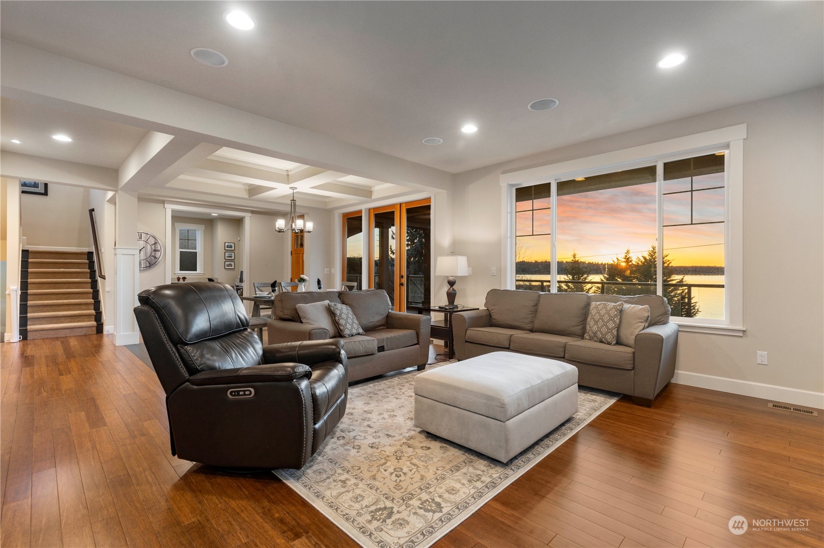 3318 Lake Washington Boulevard North Renton, WA 98056 - Photo 12 of 40 a living room with furniture and wooden floor