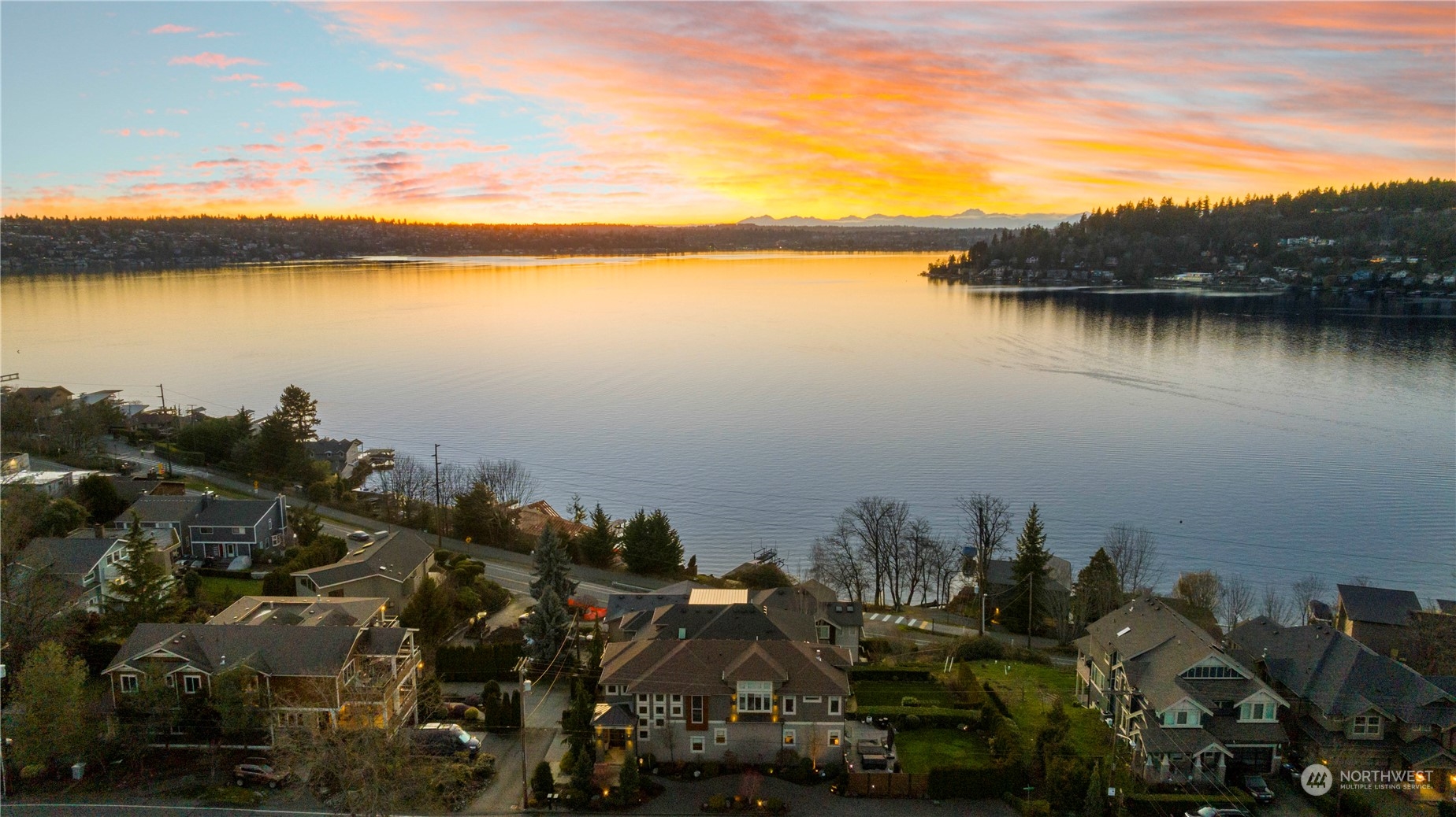 3318 Lake Washington Boulevard North Renton, WA 98056 - Photo 40 of 40 an aerial view of ocean with residential houses with outdoor space and ocean view