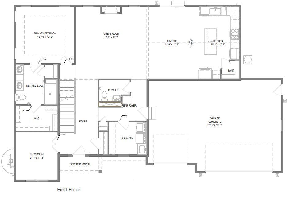 N57-w20911 Lomond Road Menomonee Falls, WI 53051 - Photo 4 of 5 First Floor Plan