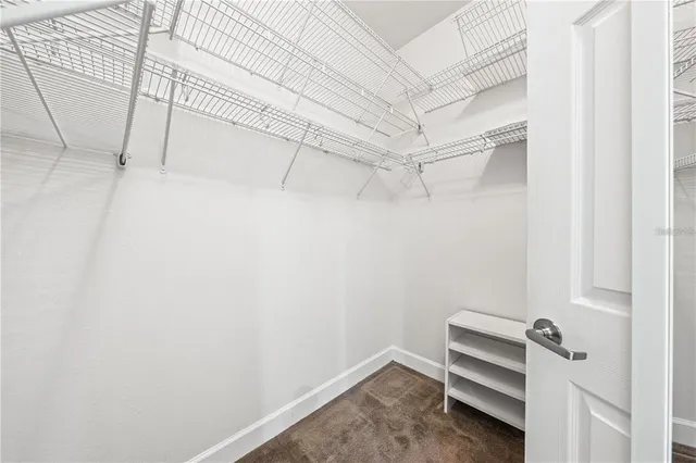 a view of small space with racks on the wall