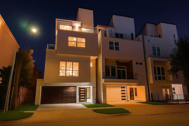 a front view of a building