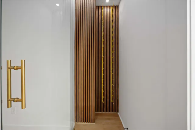 a view of a elevator and an entryway