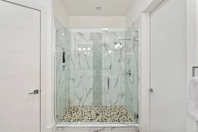 a bathroom with a shower