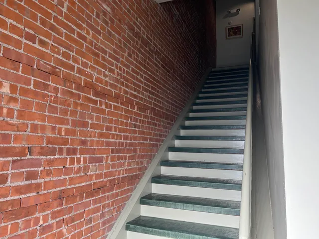 a view of a brick wall